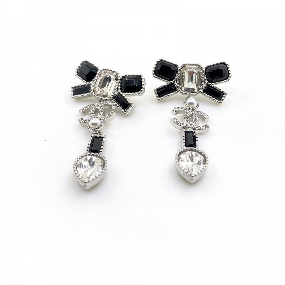 Chanel Bow Shaped Long Earrings