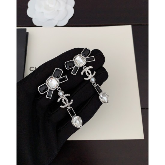 Chanel Bow Shaped Long Earrings