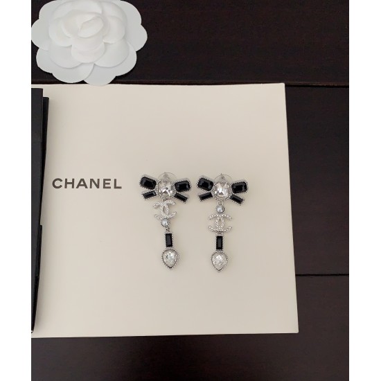 Chanel Bow Shaped Long Earrings