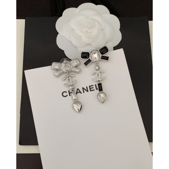 Chanel Bow Shaped Long Earrings