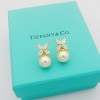 Tiffany Marquise Diamond Pearl Earrings