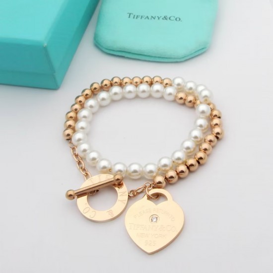 Tiffany Pearl Double Layer Bracelet