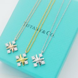 Tiffany Schlumberger Cross Four Diamond Necklace