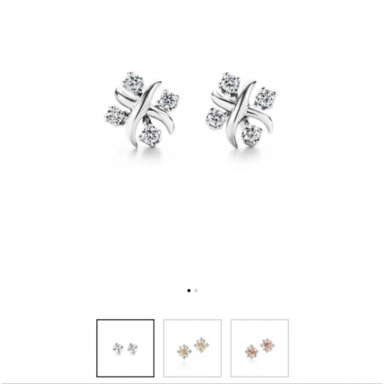 Tiffany Schlumberger Series Cross Four Diamond Earrings