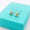 Tiffany Schlumberger Series Cross Four Diamond Earrings