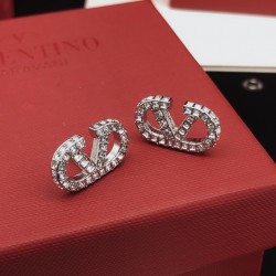 Valentino Silver Square Diamond Earrings