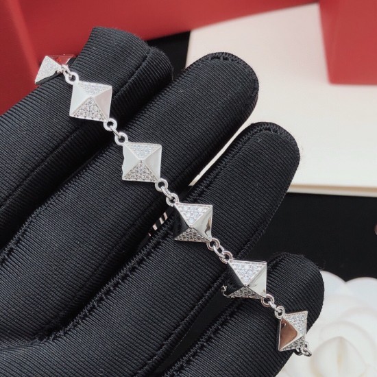 Valentino Rivet Studded Diamond Bracelet