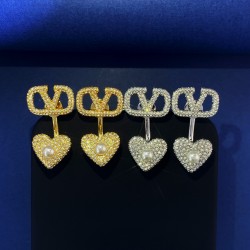 Valentino Heart Filled Diamond Earrings