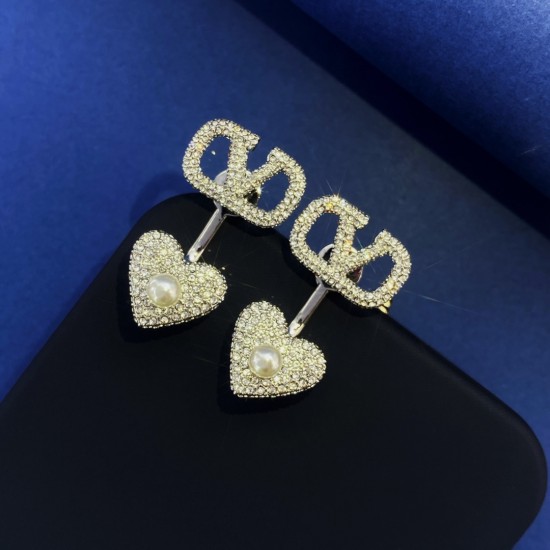 Valentino Heart Filled Diamond Earrings