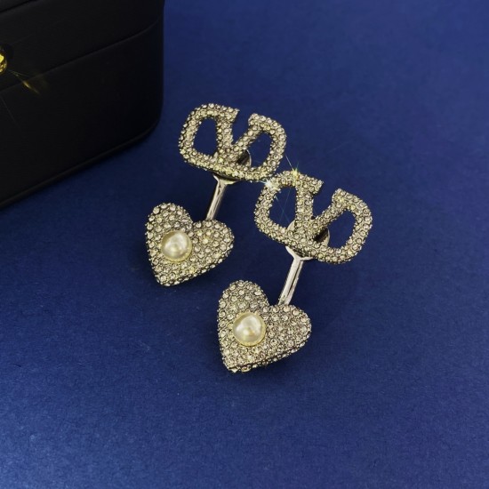 Valentino Heart Filled Diamond Earrings