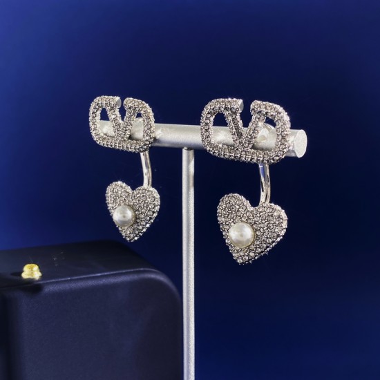 Valentino Heart Filled Diamond Earrings