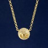 Valentino Full Diamond V-Shaped Hollow round Ball Necklace