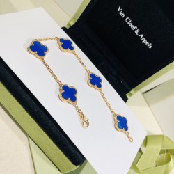 Van Cleef & Arpels Clover Blue Shell Bracelet