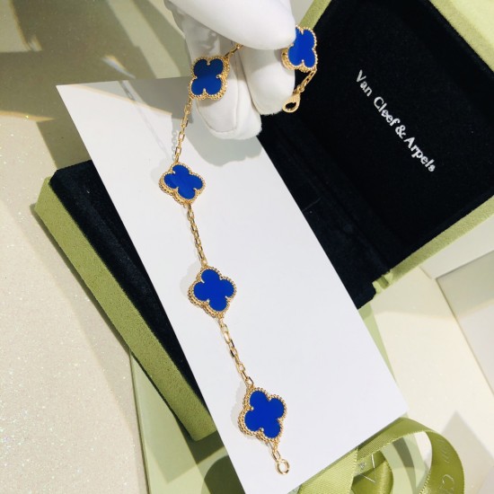 Van Cleef & Arpels Clover Blue Shell Bracelet