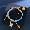 Versace Blue Bead String Circular Knife And Fork Bracelet