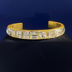 Versace Natural Zircon Decorated Open Bracelet