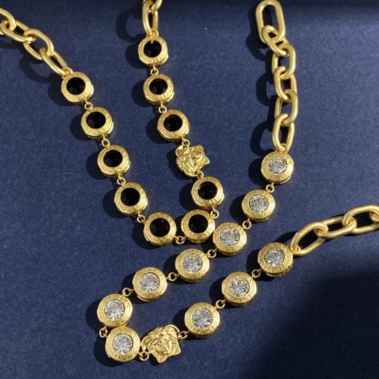 Versace Single Diamond Round Necklace