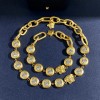 Versace Single Diamond Round Necklace