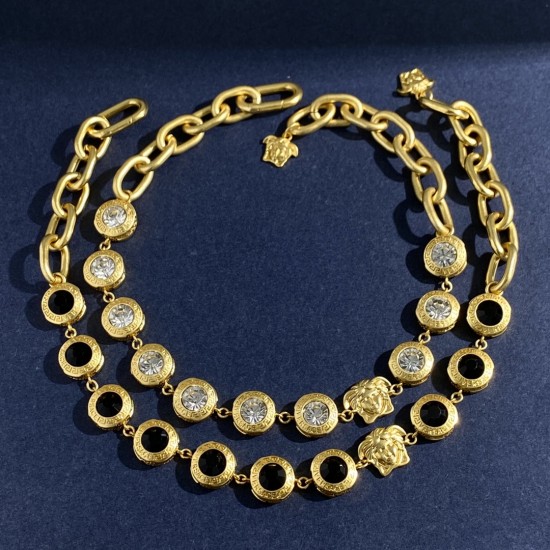 Versace Single Diamond Round Necklace