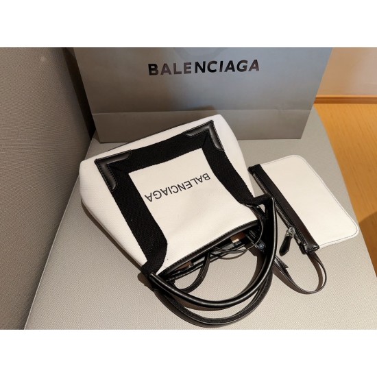 BALENCIAGA WOMEN'S NAVY XS CABAS IN BLACK