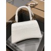 BALENCIAGA WOMEN'S HOURGLASS SMALL HANDBAG CROCODILE EMBOSSED