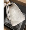 BALENCIAGA WOMEN'S HOURGLASS SMALL HANDBAG CROCODILE EMBOSSED