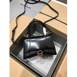 BALENCIAGA WOMEN'S HOURGLASS SMALL HANDBAG BOX IN BLACK