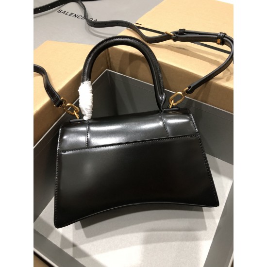 BALENCIAGA WOMEN'S HOURGLASS SMALL HANDBAG BOX IN BLACK