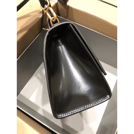 BALENCIAGA WOMEN'S HOURGLASS SMALL HANDBAG BOX IN BLACK