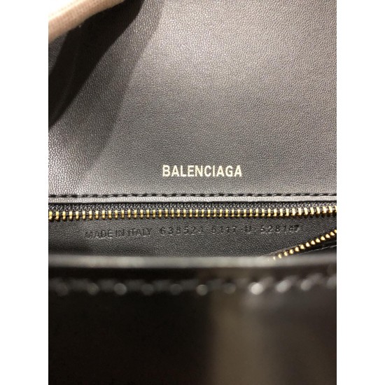 BALENCIAGA WOMEN'S HOURGLASS SMALL HANDBAG BOX IN BLACK