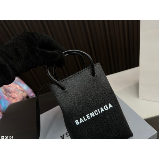 BALENCIAGA MINI SHOPPING BAG IN BLACK