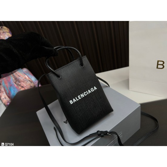 BALENCIAGA MINI SHOPPING BAG IN BLACK