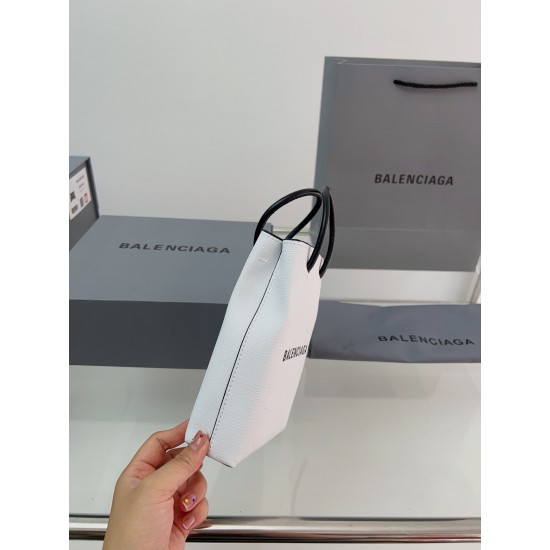 BALENCIAGA MINI SHOPPING BAG IN WHITE