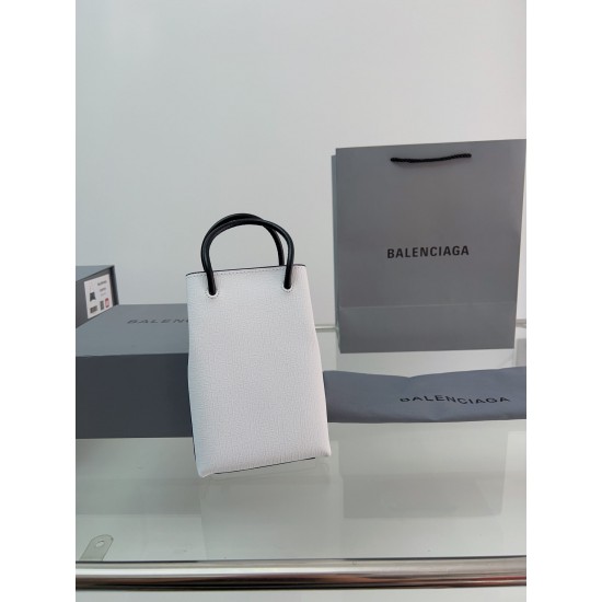 BALENCIAGA MINI SHOPPING BAG IN WHITE