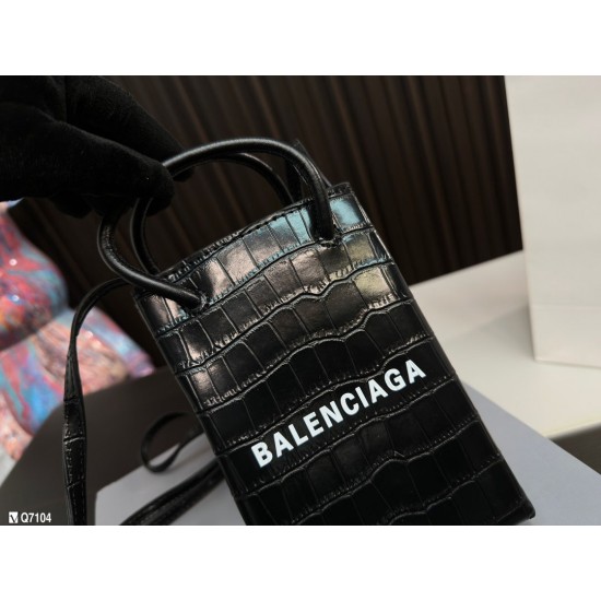 BALENCIAGA MINI SHOPPING BAG IN BLACK