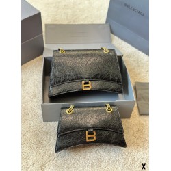 BALENCIAGA WOMEN'S CRUSH MEDIUM CHAIN BAG IN BLACK