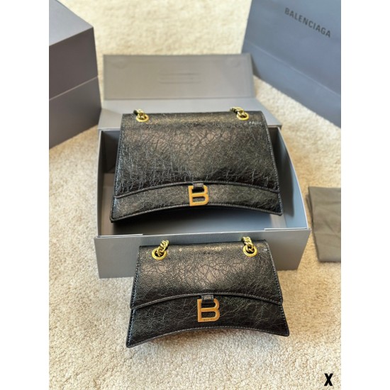 BALENCIAGA WOMEN'S CRUSH MEDIUM CHAIN BAG IN BLACK