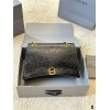 BALENCIAGA WOMEN'S CRUSH MEDIUM CHAIN BAG IN BLACK