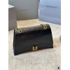 BALENCIAGA WOMEN'S CRUSH MEDIUM CHAIN BAG IN BLACK