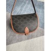 CELINE MEDIUM FOLCO BAG IN TRIOMPHE CANVAS AND CALFSKINTAN