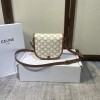 CELINE MEDIUM FOLCO BAG IN TRIOMPHE CANVAS AND CALFSKINTAN