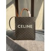 CELINE SMALL CABAS VERTICAL IN TRIOMPHE CANVAS AND CALFSKIN