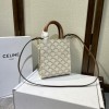 CELINE MINI VERTICAL CABAS IN TRIOMPHE CANVAS AND CALFSKIN WITH CELINE PRINT