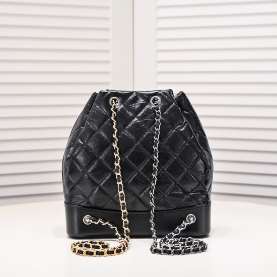 CHANEL GABRIELLE SMALL BACKPACK BLACK CALFSKIN SMALL SHOULDER BAGS