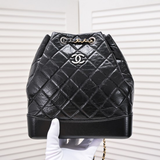 CHANEL GABRIELLE SMALL BACKPACK BLACK CALFSKIN SMALL SHOULDER BAGS