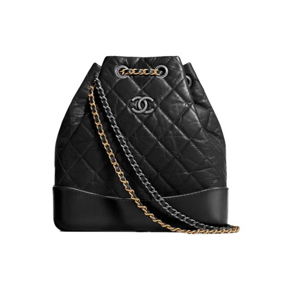 CHANEL GABRIELLE SMALL BACKPACK BLACK CALFSKIN SMALL SHOULDER BAGS