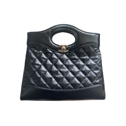 CHANEL 31 MINI SHINY CALFSKIN SHOPPING BAG BLACK