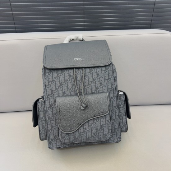 DIOR OBLIQUE MONOGRAM CALFSKIN LOGO BACKPACKS 