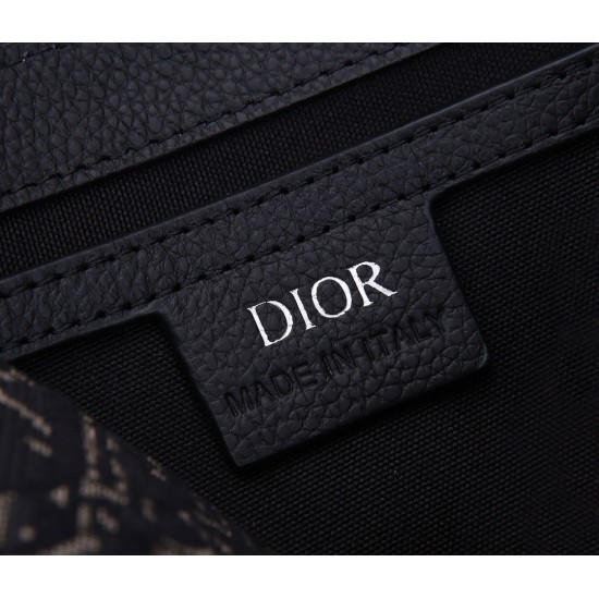 DIOR SADDLE MESSENGER BAG OBLIQUE JACQUARD IN NOIR