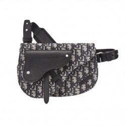 DIOR SADDLE MESSENGER BAG OBLIQUE JACQUARD IN NOIR